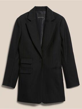 Banana Republic Lido Sculpted Wool Blazer Black Sz 12